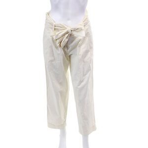 Pants Women's Pleated Front Straight Leg Cuff Pants Beige Size S